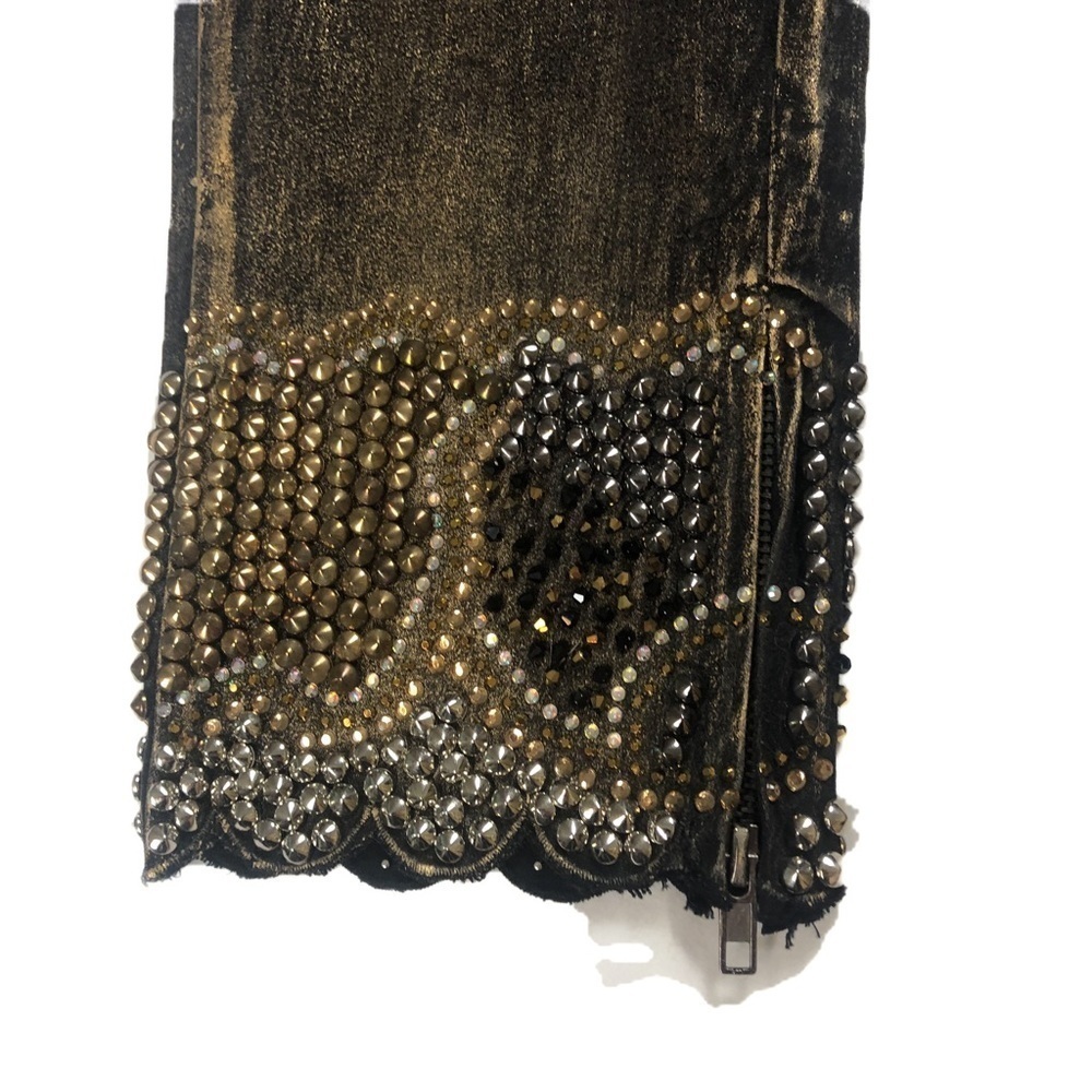 LUXE MODA (8) Black / Gold Embellished Jeans - Picture 2 of 16